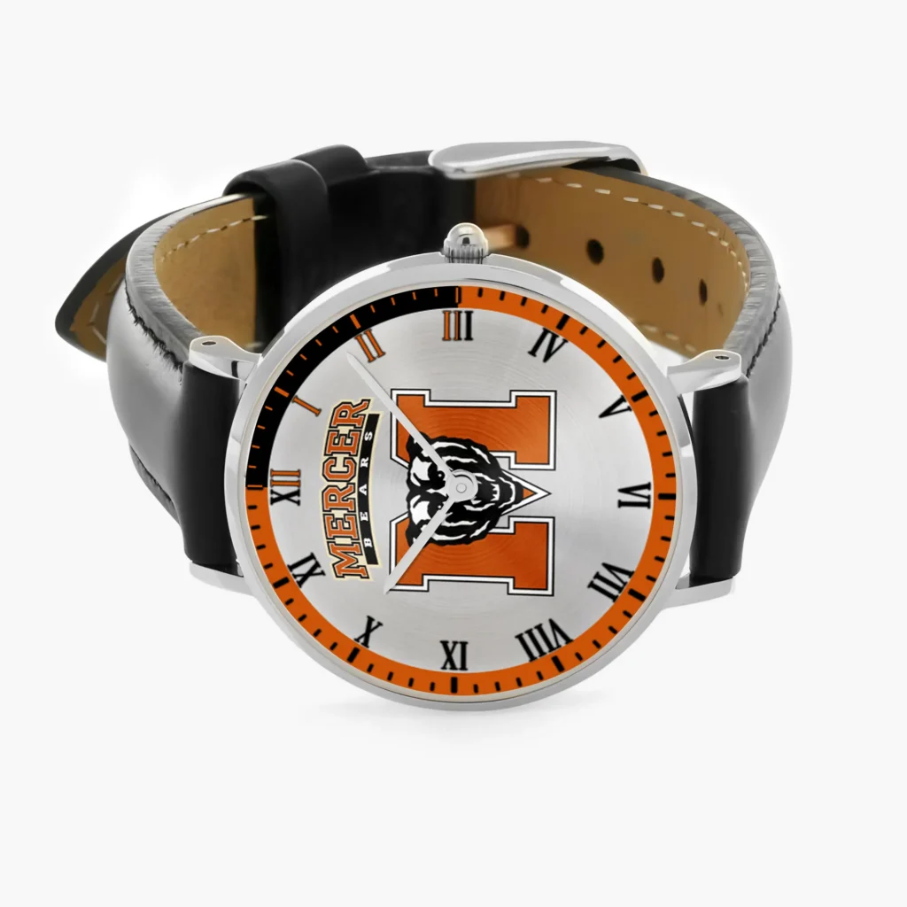 Mercer University Stitched Leather Watch