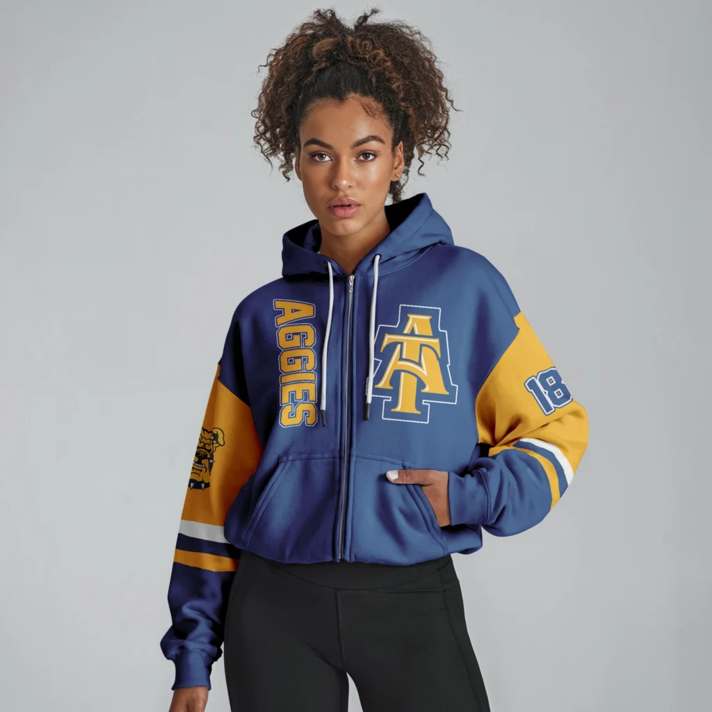 NC A&T Aggies Zip Up Hoodie